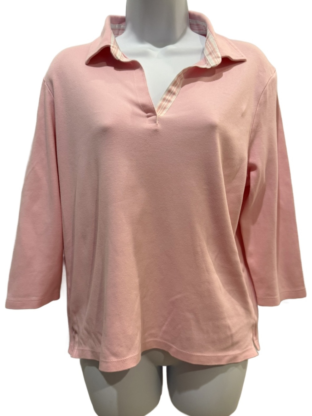 Brooks Brothers Pink Polo-Style Knit Top. Large